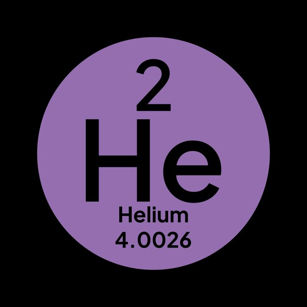 vector symbol of helium from the periodic table of the elements on the background from connected