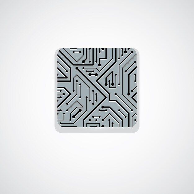 Vector technology cpu design with square microprocessor scheme. Computer circuit board, digital element.