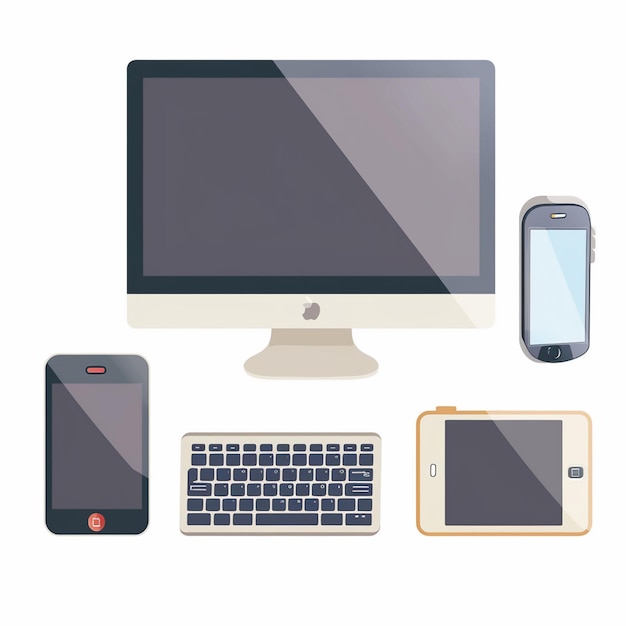 vector technology device illustration gadget digital set modern mobile design icon flat