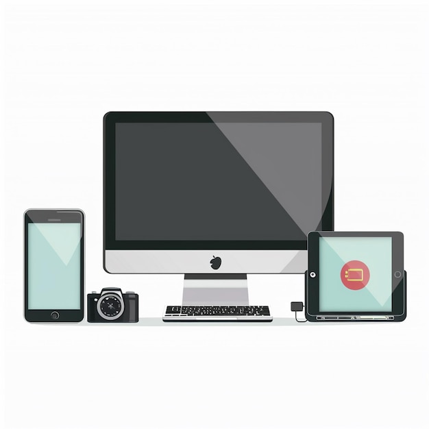 vector technology device illustration gadget digital set modern mobile design icon flat