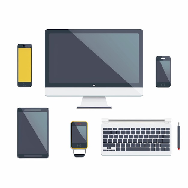 vector technology device illustration gadget digital set modern mobile design icon flat
