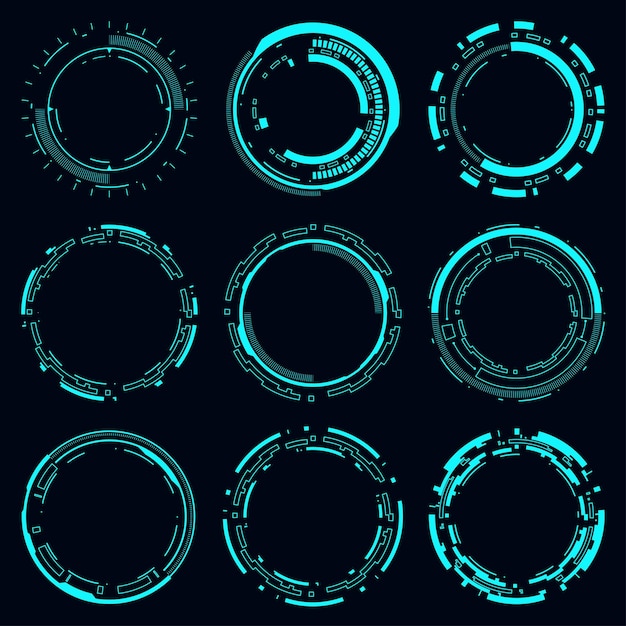 Vector technology Hitech element HUD futuristic frame technology circle