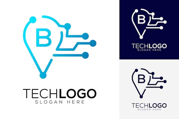 vector technology letter b logo