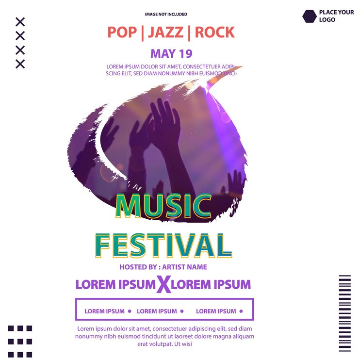 vector template Evening dance party music event concert night poster Template modern style