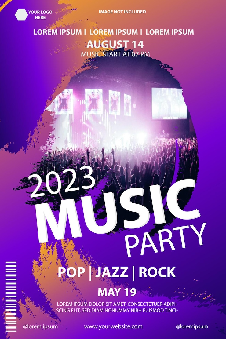 vector template Evening dance party music event concert night poster Template modern style