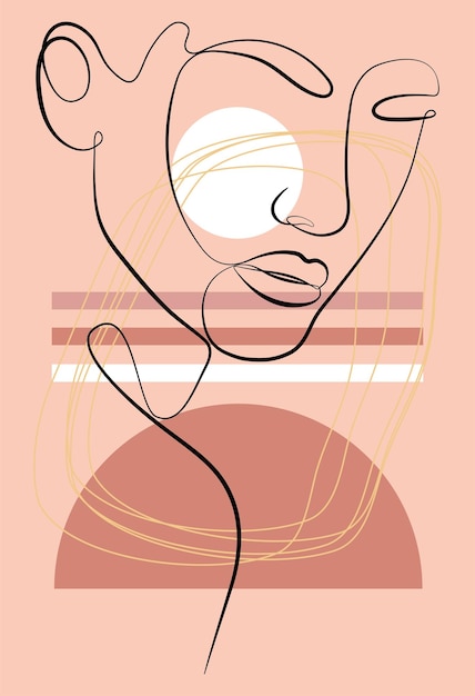Vector template of design and illustrations in a minimalistic linear style