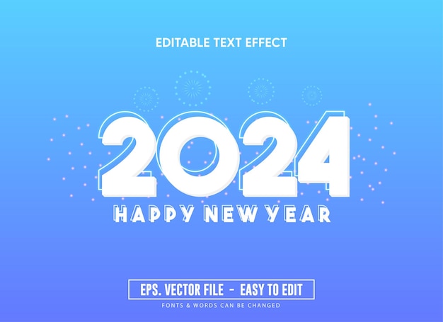 Vector text effect editable new year style 2024 modern trending text effects