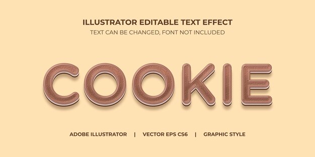 Vector text effect illustrator graphic style Brown Cookies