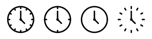 Vector Time and Clock icons Vector illustration