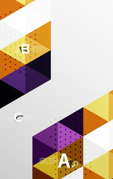 Vector triangle banner colorful geometric shapes with option infographic minimalistic design