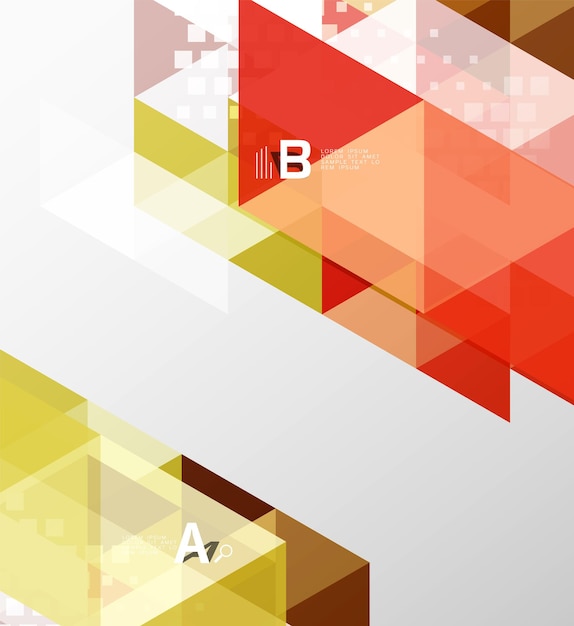 Vector triangle banner colorful geometric shapes with option infographic minimalistic design