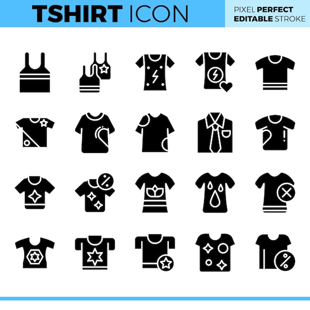Vector Tshirt icons set