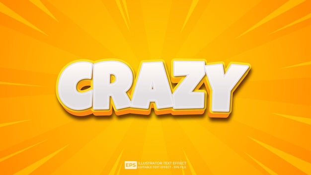 Vector vector 3d text crazy editable text effect font