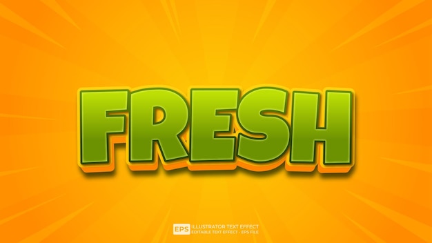vector vector 3d text fresh editable text effect font