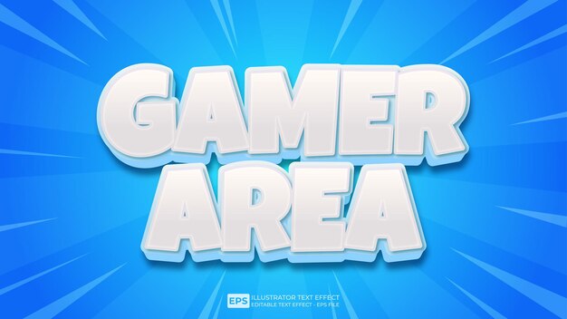Vector vector 3d text gamer area editable text effect font