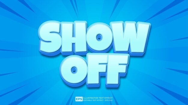 vector vector 3d text show off editable text effect font