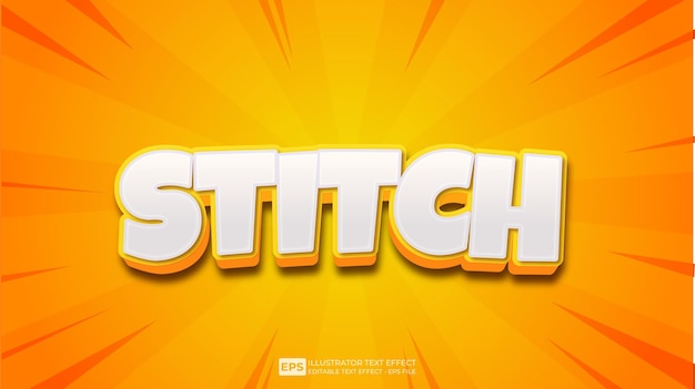 Vector vector 3d text stitch editable text effect font.