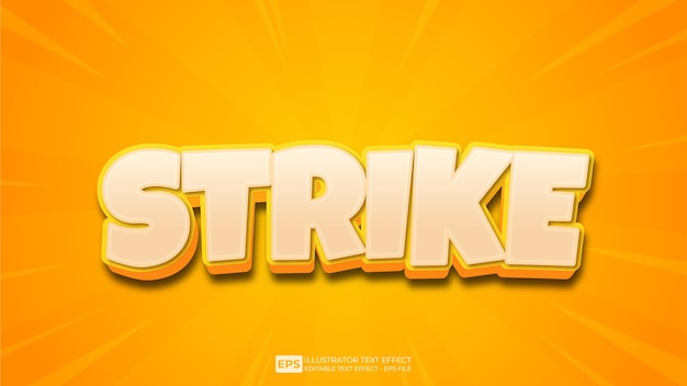 Vector vector 3d text strike editable text effect font