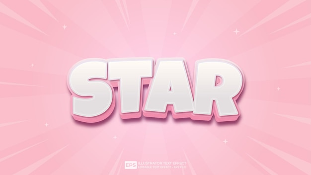 vector vector vector 3d text editable text effect star