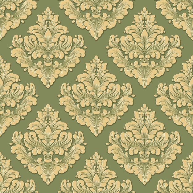 vector volumetric damask seamless pattern