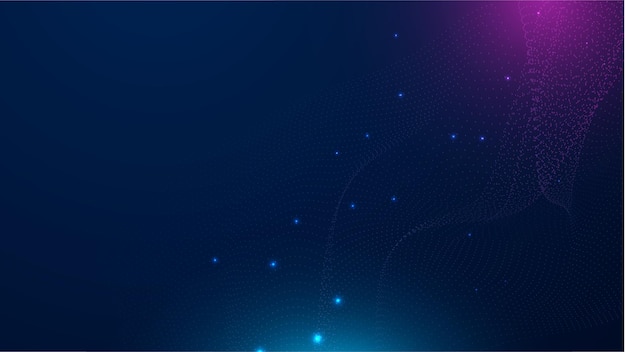 Vector wave lines flowing dynamic colorful blue pink isolated on black background for concept of AI technology digital communication science music