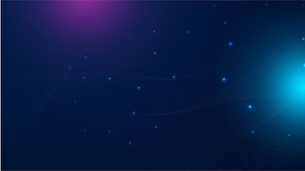 Vector wave lines flowing dynamic colorful blue pink isolated on black background for concept of AI technology digital communication science music