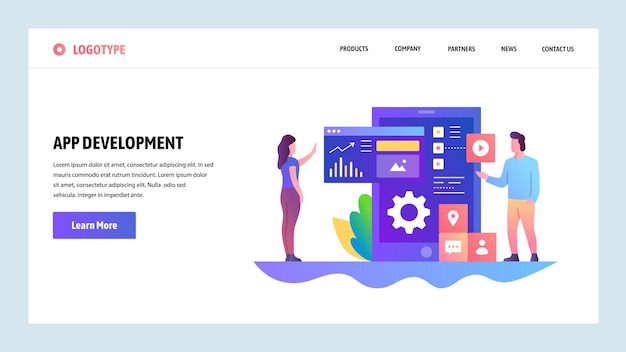 Vector web site design template App development Mobile UI UX design dashboard Landing page concepts for website and mobile development Modern flat illustration