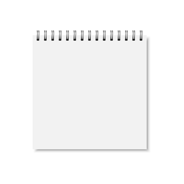 Vector white realistic closed notebook cover