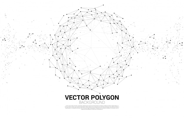 Vector Wireframe polygonal lines Connect dot Geometric sphere isolated on white background. 