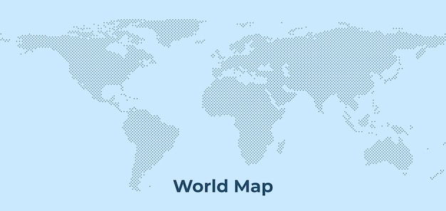 Vector World Map Background Cross Pattern