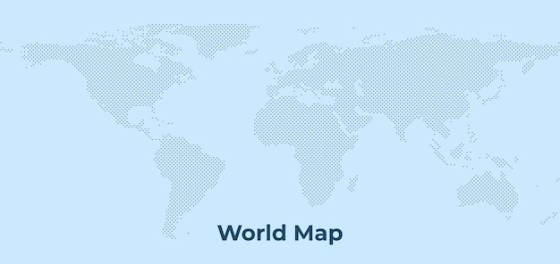 Vector World Map Background Dot Pattern