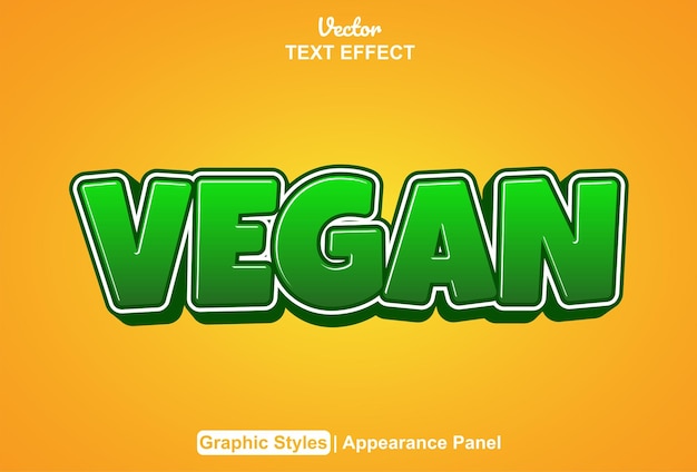 vegan text effect with graphic style and editable