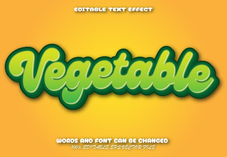 Vegetable Editable Text Effect Cartoon Style