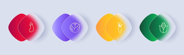 vegetable vector illustration a colorful and visually appealing vector illustration featuring a variety of fresh and healthy vegetables glassmorphism style vector line icon