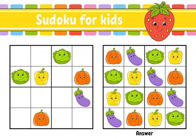 vegetables sudoku worksheet