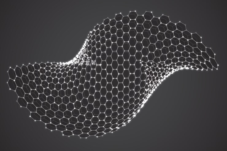 Vektör vektör 3d arka plan nokta dalgası geometrik dans altıgen fütüristik örgü
