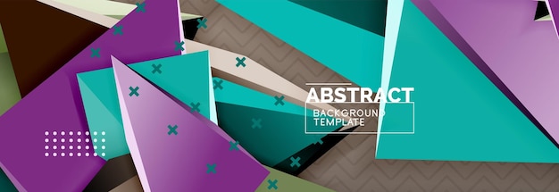 Vektor 3D trekantede former abstrakt baggrund origami futuristisk skabelon med linjer