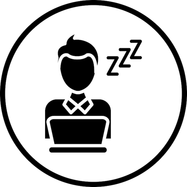 Vektör Design Uykulu Çalışan Simge Stili