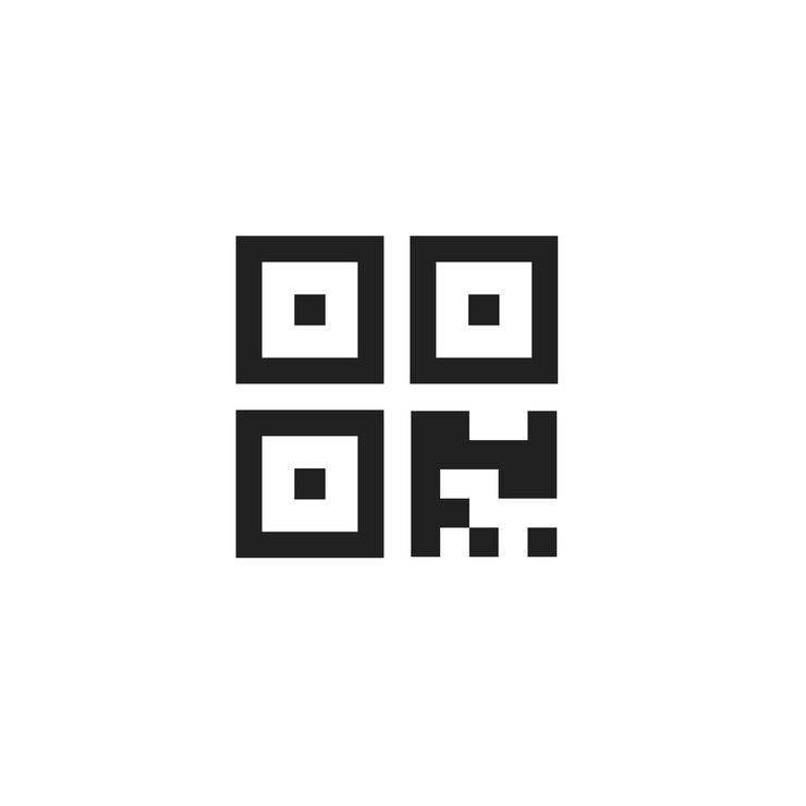 Vektör vektör düz stilinde basit simge sembolü qr kodunu tara logo konsepti