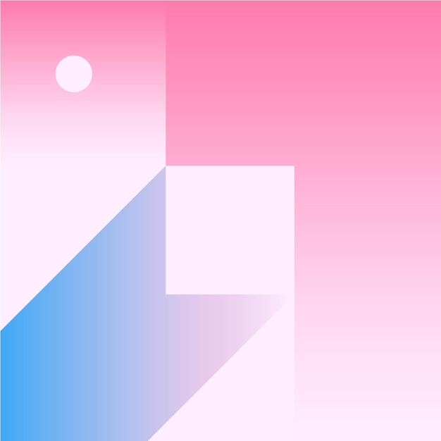 Vektor Geometrisk Mjuk blå rosa lutning Bakgrund i Material Design-stil Enkelt minimalistiskt färgglatt mönster baserat på rutnät och keyline-former Konstverk Företag Webbpresentation Omslag Tyg
