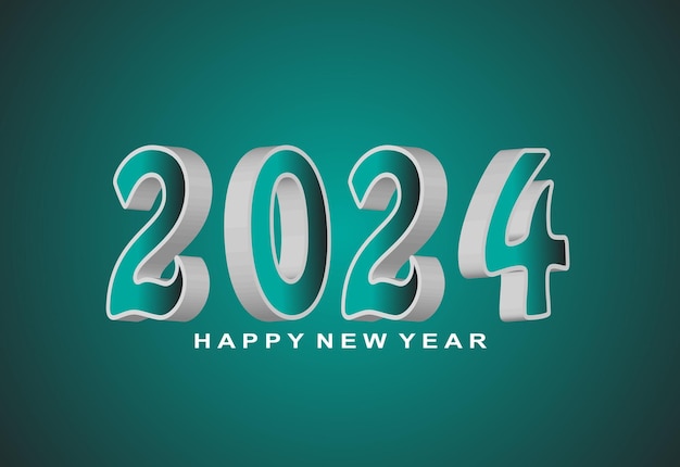 Vektor godt nytår 2024 – 3D moderne minimalistisk baggrundsdesign