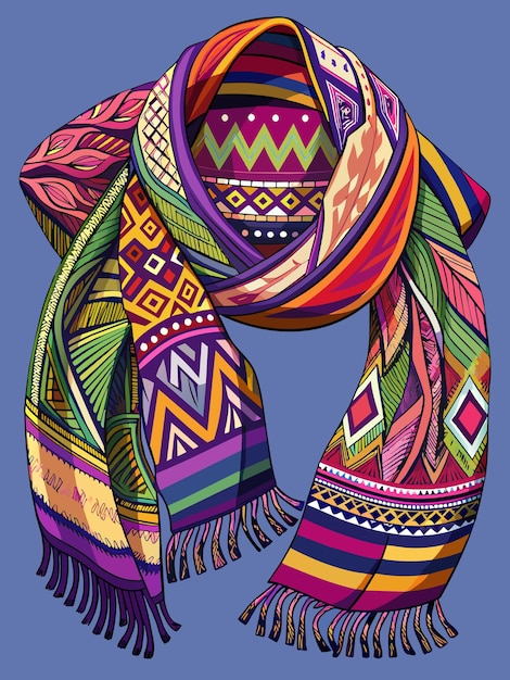 Vektor grafik illustration EPS kildefilformat tabsfri skalering ikon design af peruviansk uldhalstørklæde
