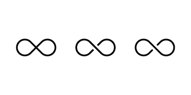 Vektor illustration uendelighed Isolat symbol på ubegrænset Ikon sæt af evighed