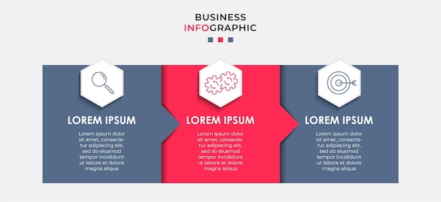 Vektor Infografik design businesskabelon med ikoner og 3 muligheder eller trin