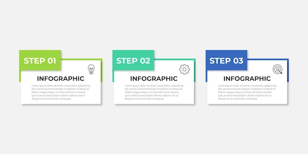 Vektor infografik design skabelon med 3 muligheder eller trin