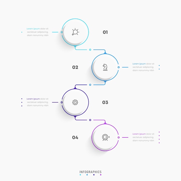 Vektor Infographics mall för etikettdesign med ikoner och 4 alternativ eller steg Kan användas för process