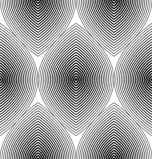 Vektör monokrom çizgili sonsuz desen, grafik çizgilerle sanatsal sürekli geometrik arka plan.