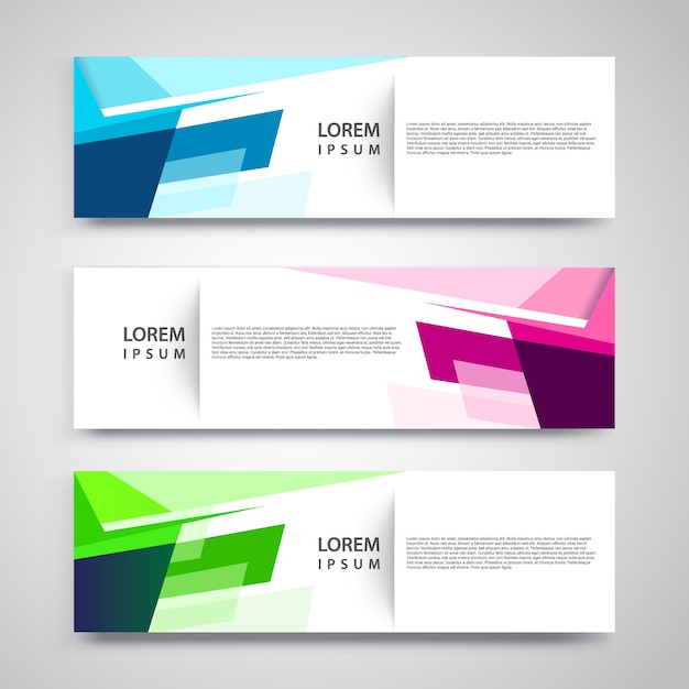 Vektor sæt abstrakt geometrisk design banner web skabelon.