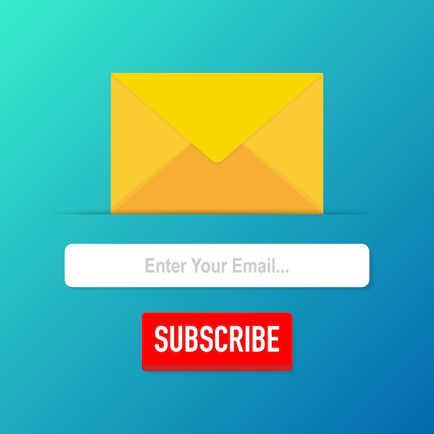 Vektor skabelon e-mail abonner. Indsend formular hjemmeside e-mail brev banner. Vektor illustration.