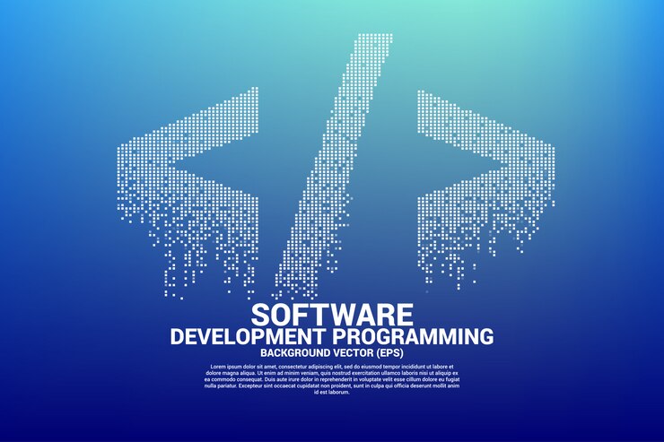 Vektor vektor softwareudvikling tag ikon med firkantet prik pixel